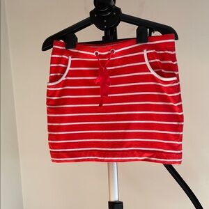 Nautica Red and White Striped Mini Skirt